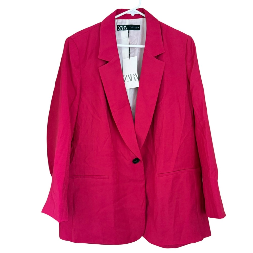 Zara Pink Oversized Blazer XL NWT Lined Power Dopamine Statement Career Office